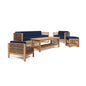 Summer Teak Patio Deep Sofa Set with Subrella 5PC - LOOMLAN - HiTeak - Outdoor Sofas & Loveseats