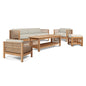Summer Teak Patio Deep Sofa Set with Subrella 5PC - LOOMLAN - HiTeak - Outdoor Sofas & Loveseats