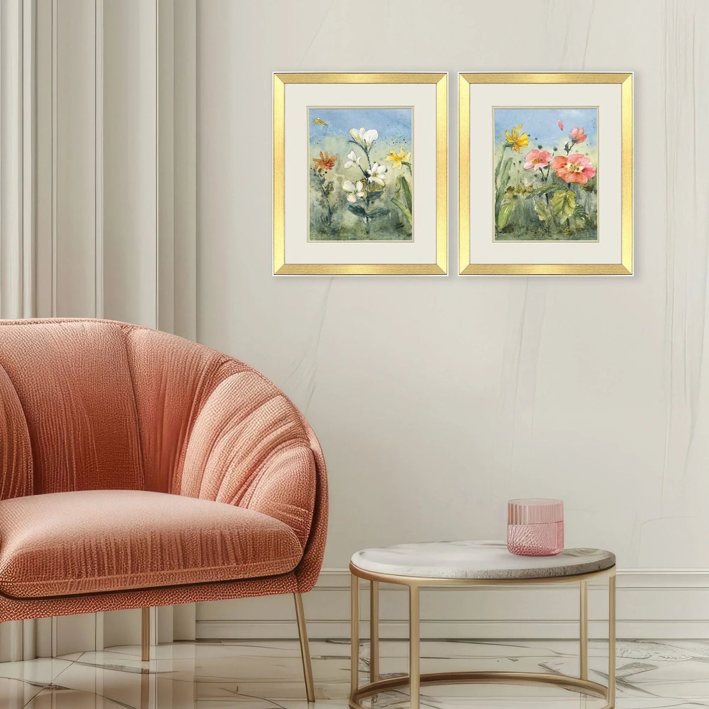 Summer Wildflowers Framed Wall Art 2PC
