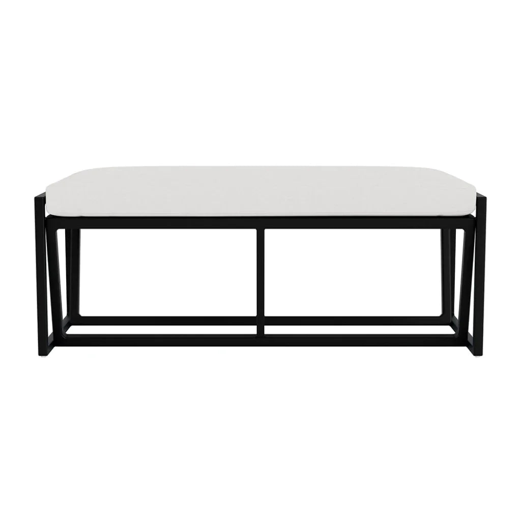 Summit Aluminum Frame Outdoor Loveseat Ottoman-Outdoor Benches-Lloyd Flanders-LOOMLAN