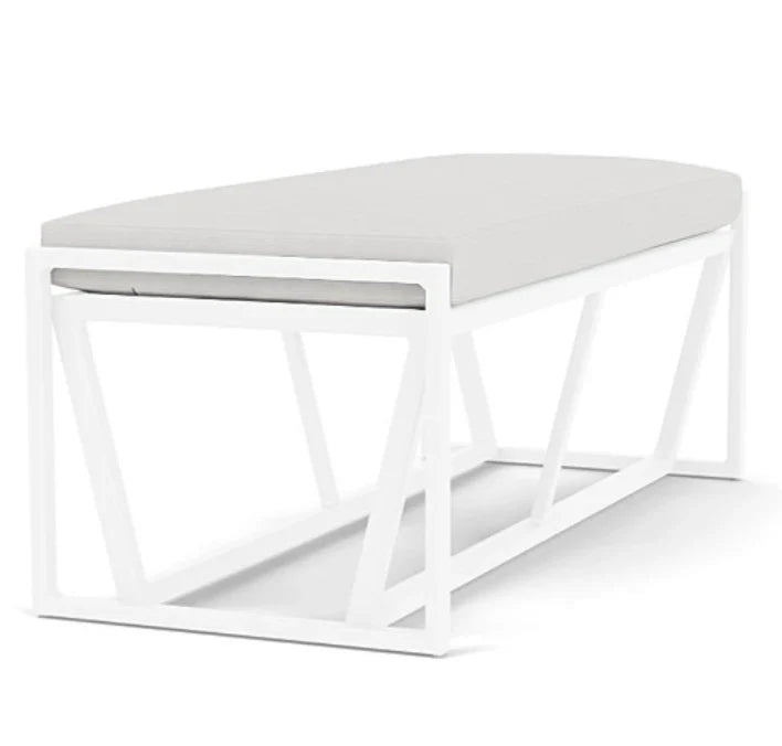 Summit Aluminum Frame Outdoor Loveseat Ottoman-Outdoor Benches-Lloyd Flanders-LOOMLAN