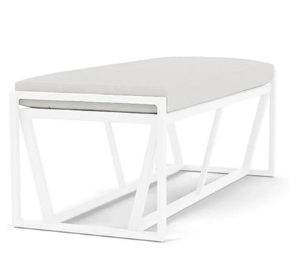 Summit Aluminum Frame Outdoor Loveseat Ottoman-Outdoor Benches-Lloyd Flanders-LOOMLAN