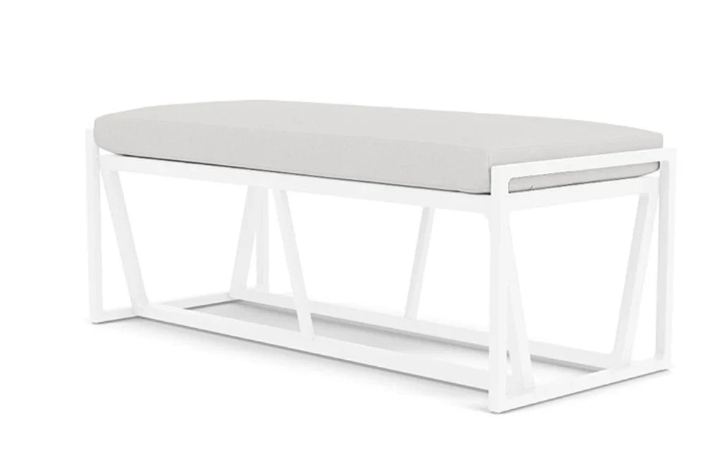 Summit Aluminum Frame Outdoor Loveseat Ottoman-Outdoor Benches-Lloyd Flanders-LOOMLAN