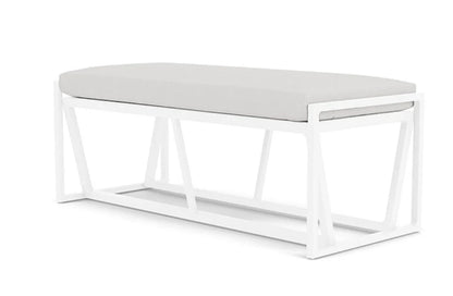 Summit Aluminum Frame Outdoor Loveseat Ottoman-Outdoor Benches-Lloyd Flanders-LOOMLAN