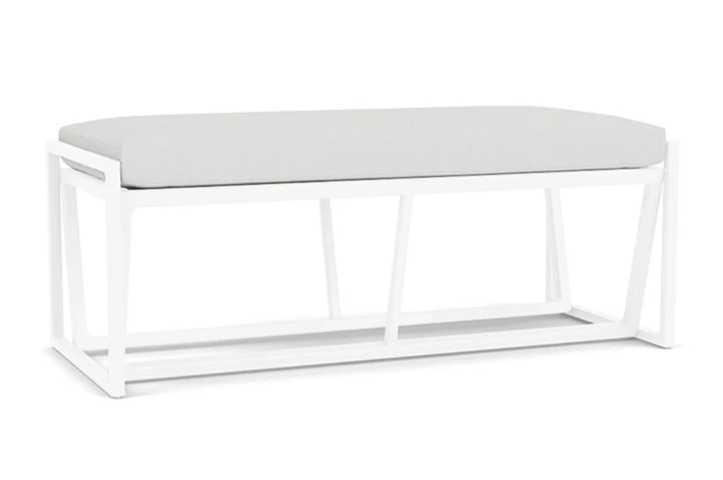 Summit Aluminum Frame Outdoor Loveseat Ottoman-Outdoor Benches-Lloyd Flanders-LOOMLAN