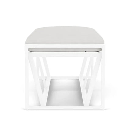 Summit Aluminum Frame Outdoor Loveseat Ottoman-Outdoor Benches-Lloyd Flanders-LOOMLAN