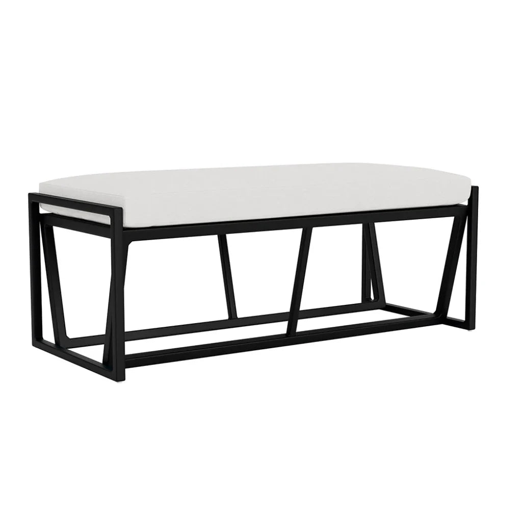 Summit Aluminum Frame Outdoor Loveseat Ottoman-Outdoor Benches-Lloyd Flanders-LOOMLAN