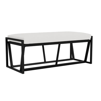 Summit Aluminum Frame Outdoor Loveseat Ottoman-Outdoor Benches-Lloyd Flanders-LOOMLAN