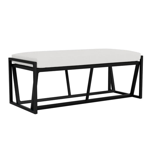 Summit Aluminum Frame Outdoor Loveseat Ottoman-Outdoor Benches-Lloyd Flanders-LOOMLAN