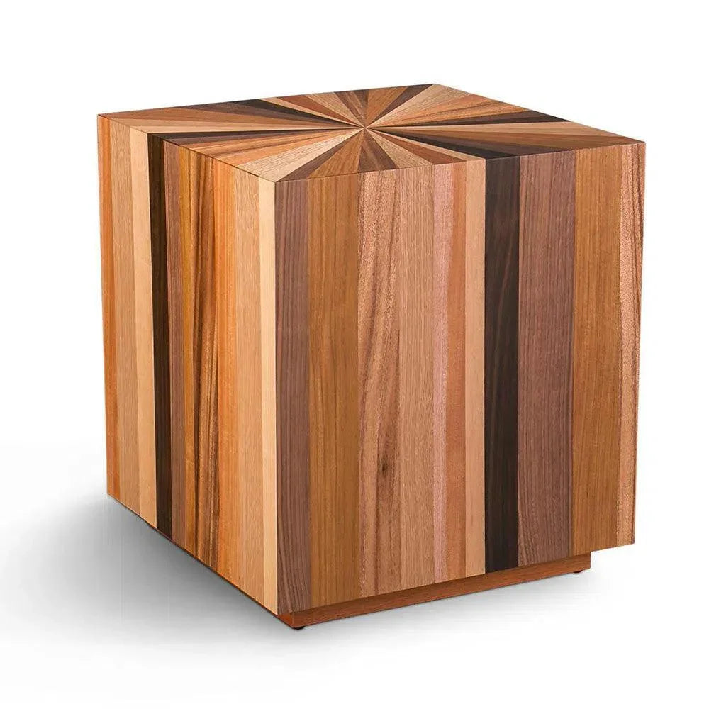 Sun Mixed Wooden Square End Table - LOOMLAN - Urbia - Side Tables