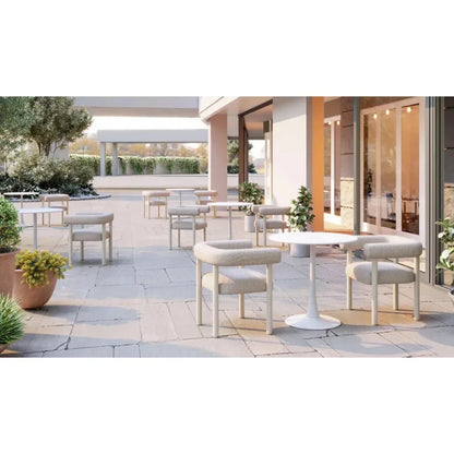 Sunbath Aluminum White Dining Arm Chair 2PC-Outdoor Dining Chairs-Zuo Modern-LOOMLAN