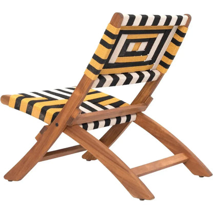 Sunbeam Wood Multicolor Lounge Chair-Outdoor Accent Chairs-Zuo Modern-LOOMLAN
