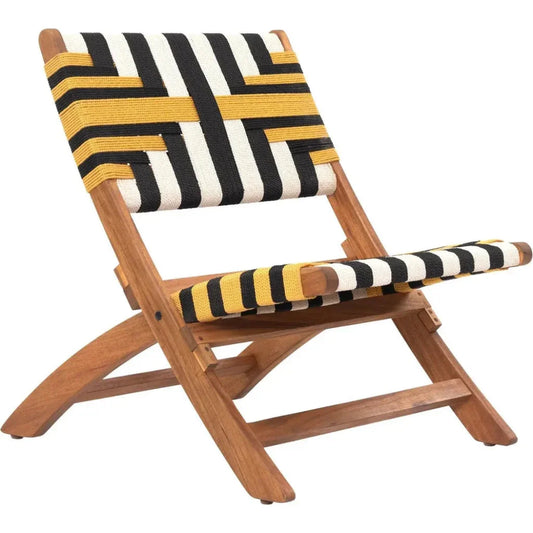 Sunbeam Wood Multicolor Lounge Chair-Outdoor Accent Chairs-Zuo Modern-LOOMLAN