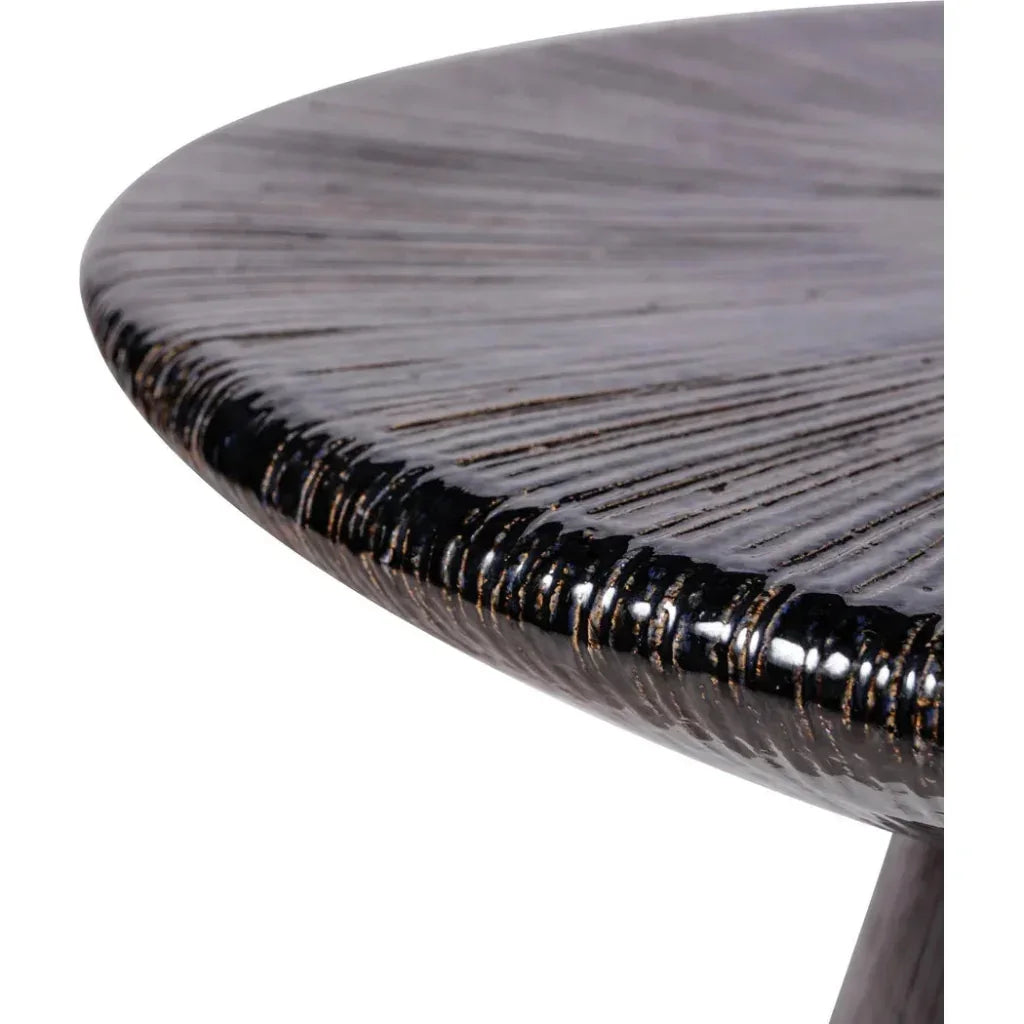 Sunburst Black Ceramic Outdoor Coffee Table-Outdoor Coffee Tables-Seasonal Living-LOOMLAN