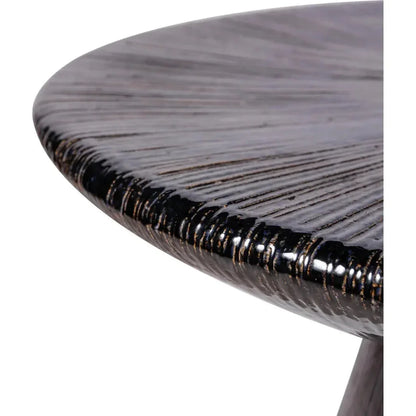 Sunburst Black Ceramic Outdoor Coffee Table-Outdoor Coffee Tables-Seasonal Living-LOOMLAN