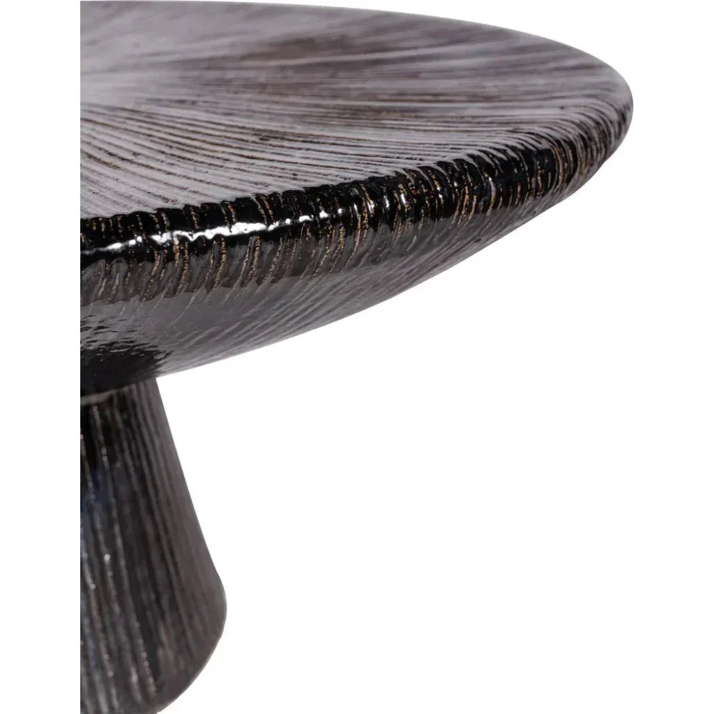 Sunburst Black Ceramic Outdoor Coffee Table-Outdoor Coffee Tables-Seasonal Living-LOOMLAN