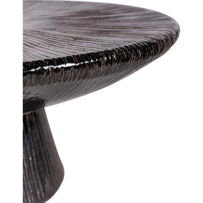 Sunburst Black Ceramic Outdoor Coffee Table-Outdoor Coffee Tables-Seasonal Living-LOOMLAN