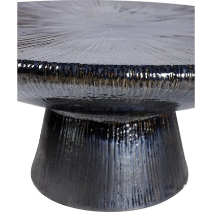 Sunburst Black Ceramic Outdoor Coffee Table-Outdoor Coffee Tables-Seasonal Living-LOOMLAN