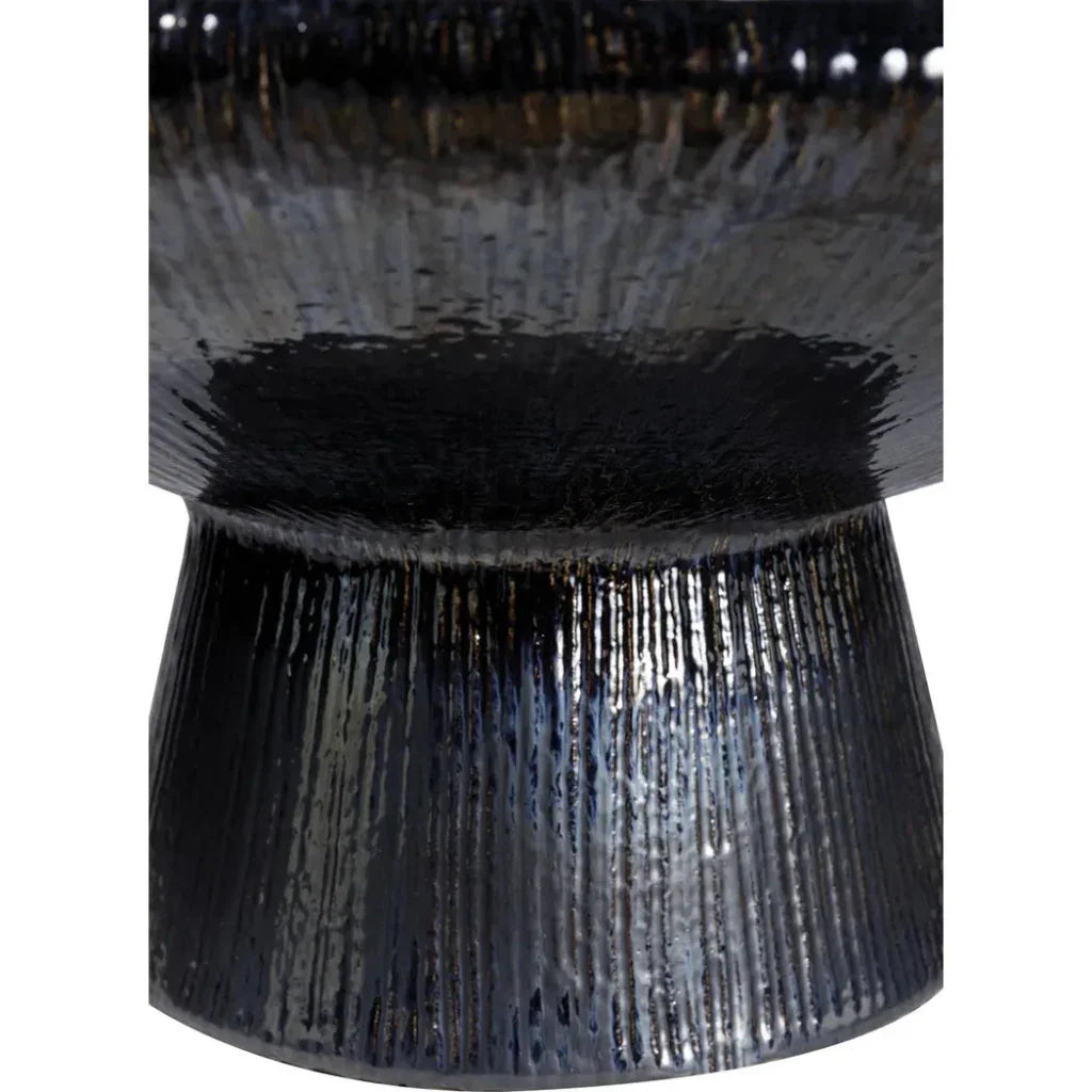 Sunburst Black Ceramic Outdoor Coffee Table-Outdoor Coffee Tables-Seasonal Living-LOOMLAN