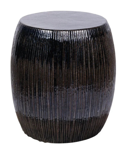 Sunburst Ceramic Glazed Patio Stool-Garden Stools-Seasonal Living-LOOMLAN