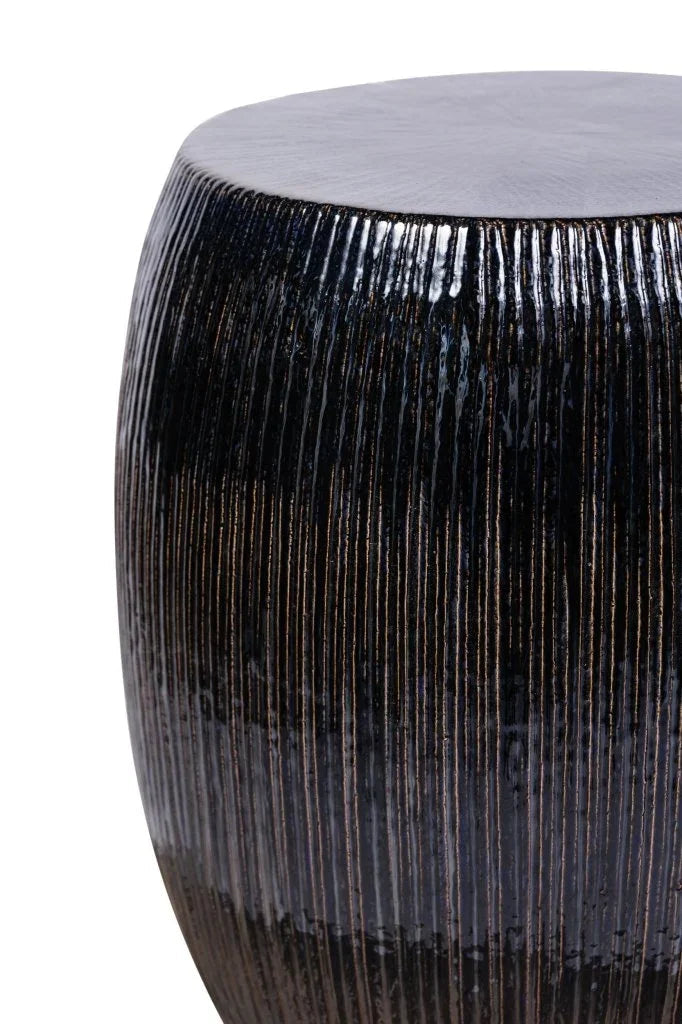 Sunburst Ceramic Glazed Patio Stool-Garden Stools-Seasonal Living-LOOMLAN