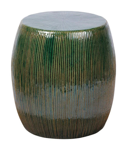 Sunburst Ceramic Glazed Patio Stool-Garden Stools-Seasonal Living-LOOMLAN