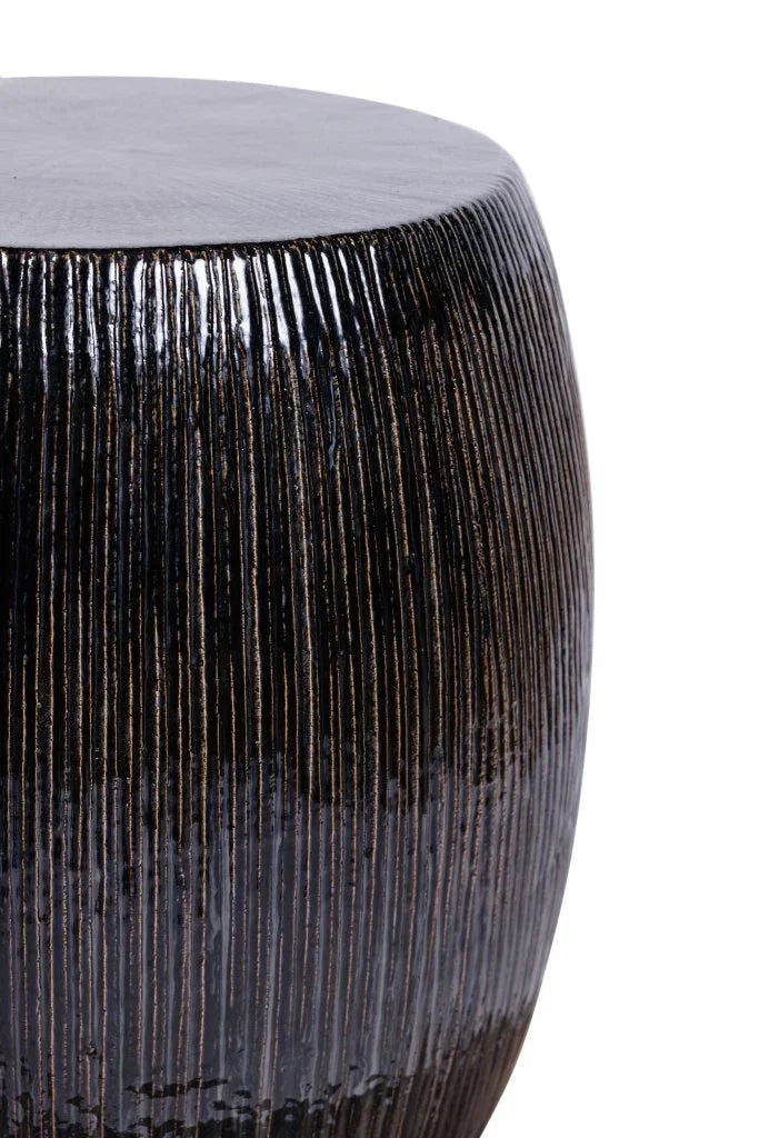 Sunburst Ceramic Glazed Patio Stool-Garden Stools-Seasonal Living-LOOMLAN