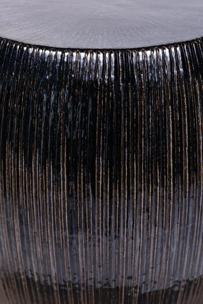 Sunburst Ceramic Glazed Patio Stool-Garden Stools-Seasonal Living-LOOMLAN