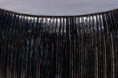 Sunburst Ceramic Glazed Patio Stool-Garden Stools-Seasonal Living-LOOMLAN