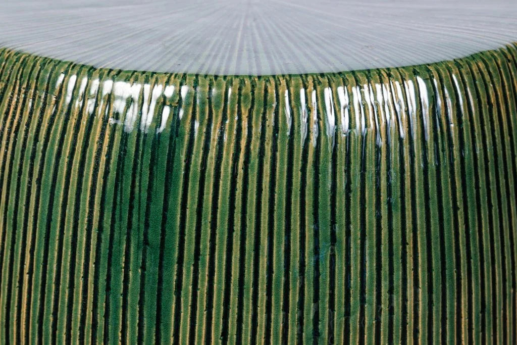 Sunburst Ceramic Glazed Patio Stool-Garden Stools-Seasonal Living-LOOMLAN