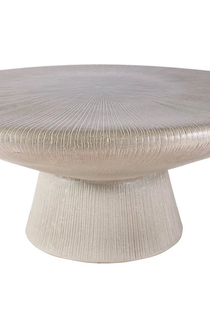 Sunburst Ceramic Patio Coffee Table-Outdoor Coffee Tables-Seasonal Living-LOOMLAN