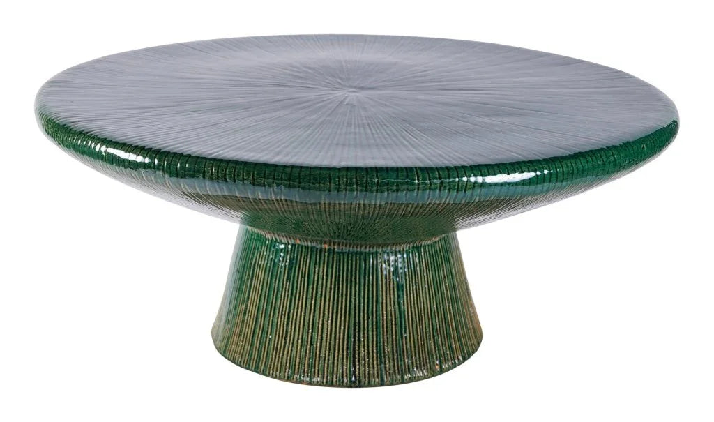 Sunburst Ceramic Patio Coffee Table-Outdoor Coffee Tables-Seasonal Living-LOOMLAN