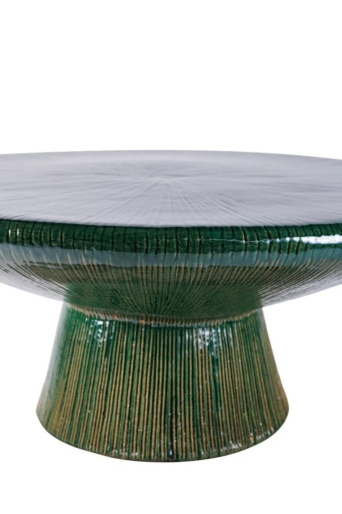 Sunburst Ceramic Patio Coffee Table-Outdoor Coffee Tables-Seasonal Living-LOOMLAN