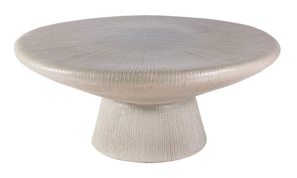 Sunburst Ceramic Patio Coffee Table-Outdoor Coffee Tables-Seasonal Living-LOOMLAN