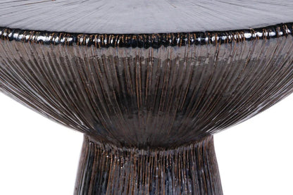 Sunburst Ceramic Round Patio Accent Table - LOOMLAN - Seasonal Living - Outdoor Side Tables