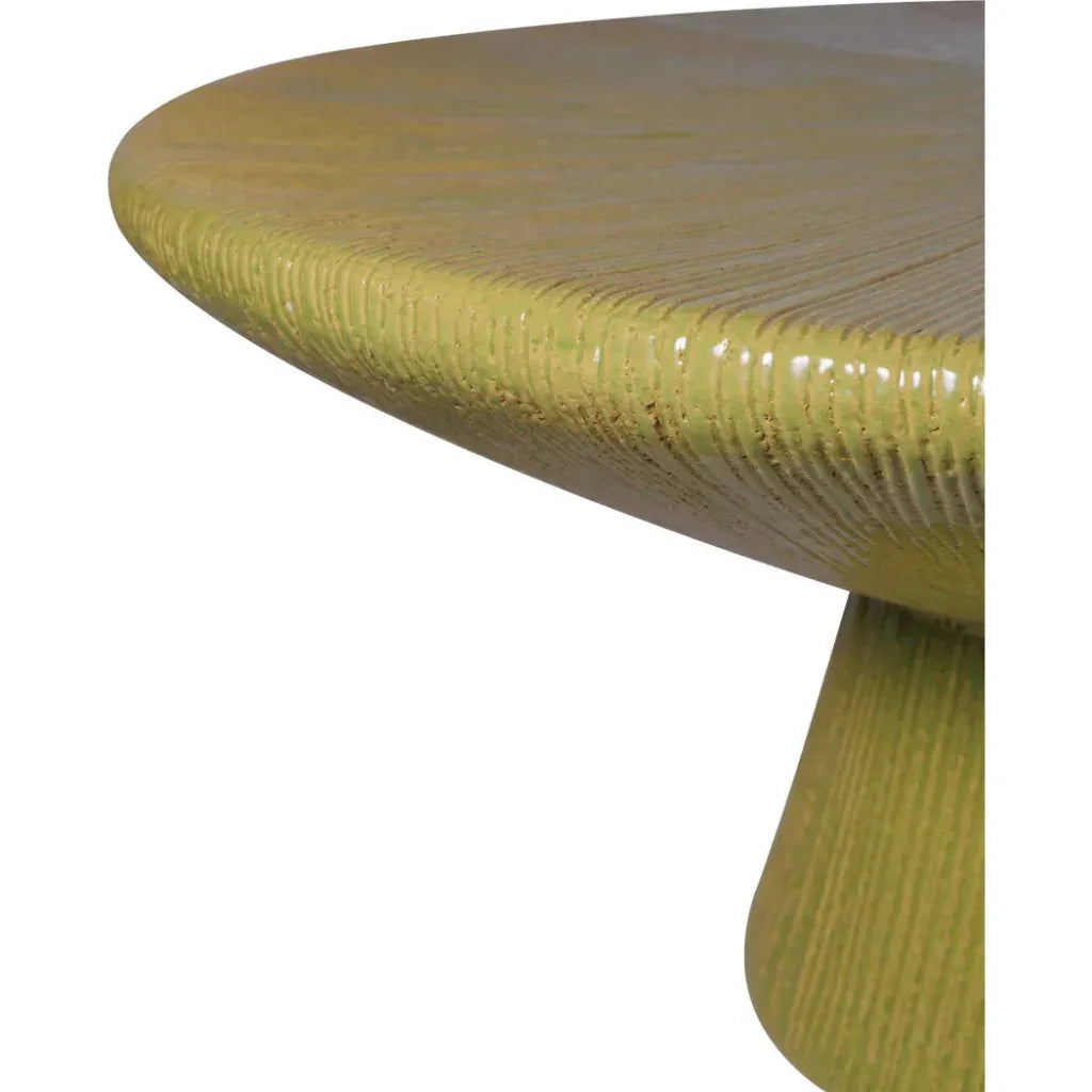 Sunburst Green Ceramic Outdoor Coffee Table-Outdoor Coffee Tables-Seasonal Living-LOOMLAN