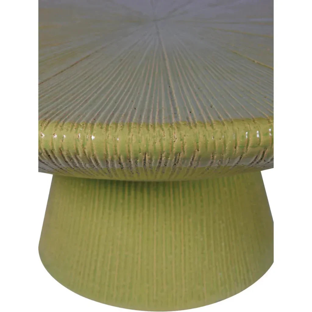 Sunburst Green Ceramic Outdoor Coffee Table-Outdoor Coffee Tables-Seasonal Living-LOOMLAN