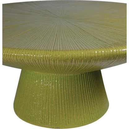 Sunburst Green Ceramic Outdoor Coffee Table-Outdoor Coffee Tables-Seasonal Living-LOOMLAN