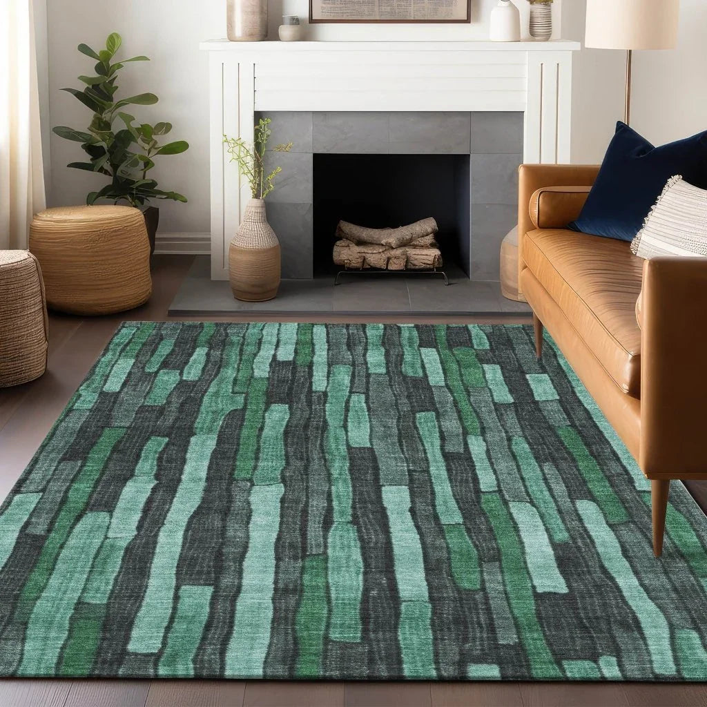 Sundal Green Washable Indoor - Outdoor Rug - LOOMLAN - LOOMLAN Rugs - Outdoor Rugs