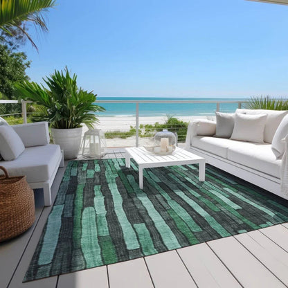 Sundal Green Washable Indoor - Outdoor Rug - LOOMLAN - LOOMLAN Rugs - Outdoor Rugs