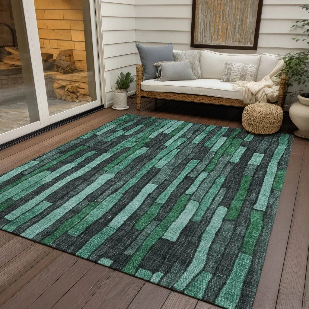 Sundal Green Washable Indoor - Outdoor Rug - LOOMLAN - LOOMLAN Rugs - Outdoor Rugs