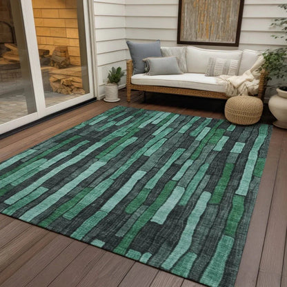 Sundal Green Washable Indoor - Outdoor Rug - LOOMLAN - LOOMLAN Rugs - Outdoor Rugs