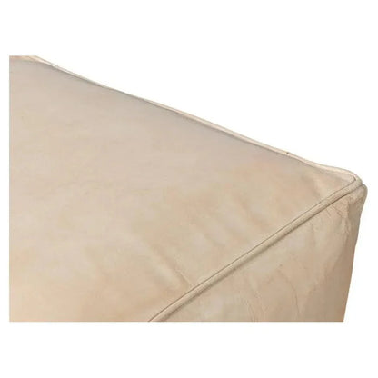 Sunday Afternoon Leather Beige Cube - LOOMLAN - Sarreid - Poufs and Stools