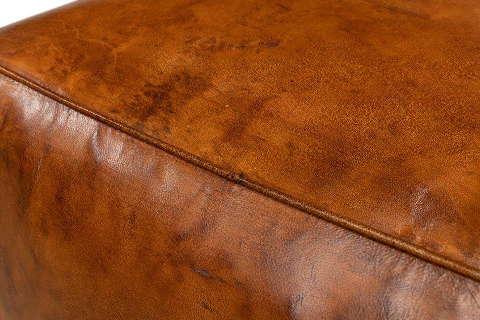 Sunday Afternoon Leather Cube - LOOMLAN - Sarreid - Poufs and Stools