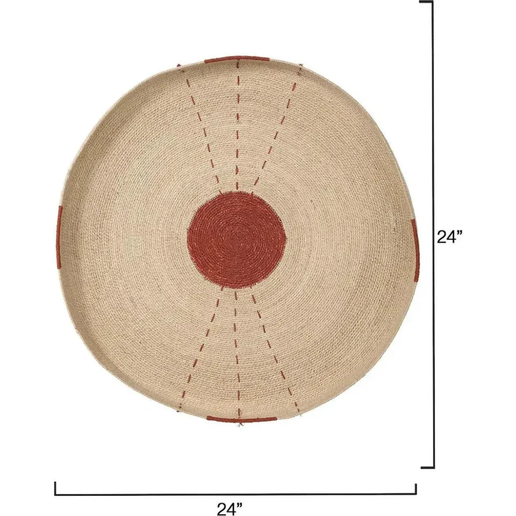 Sundial Seagrass Round Wall Art Rust-Framed Wall Art-Jamie Young-LOOMLAN