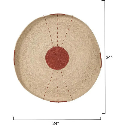 Sundial Seagrass Round Wall Art Rust-Framed Wall Art-Jamie Young-LOOMLAN