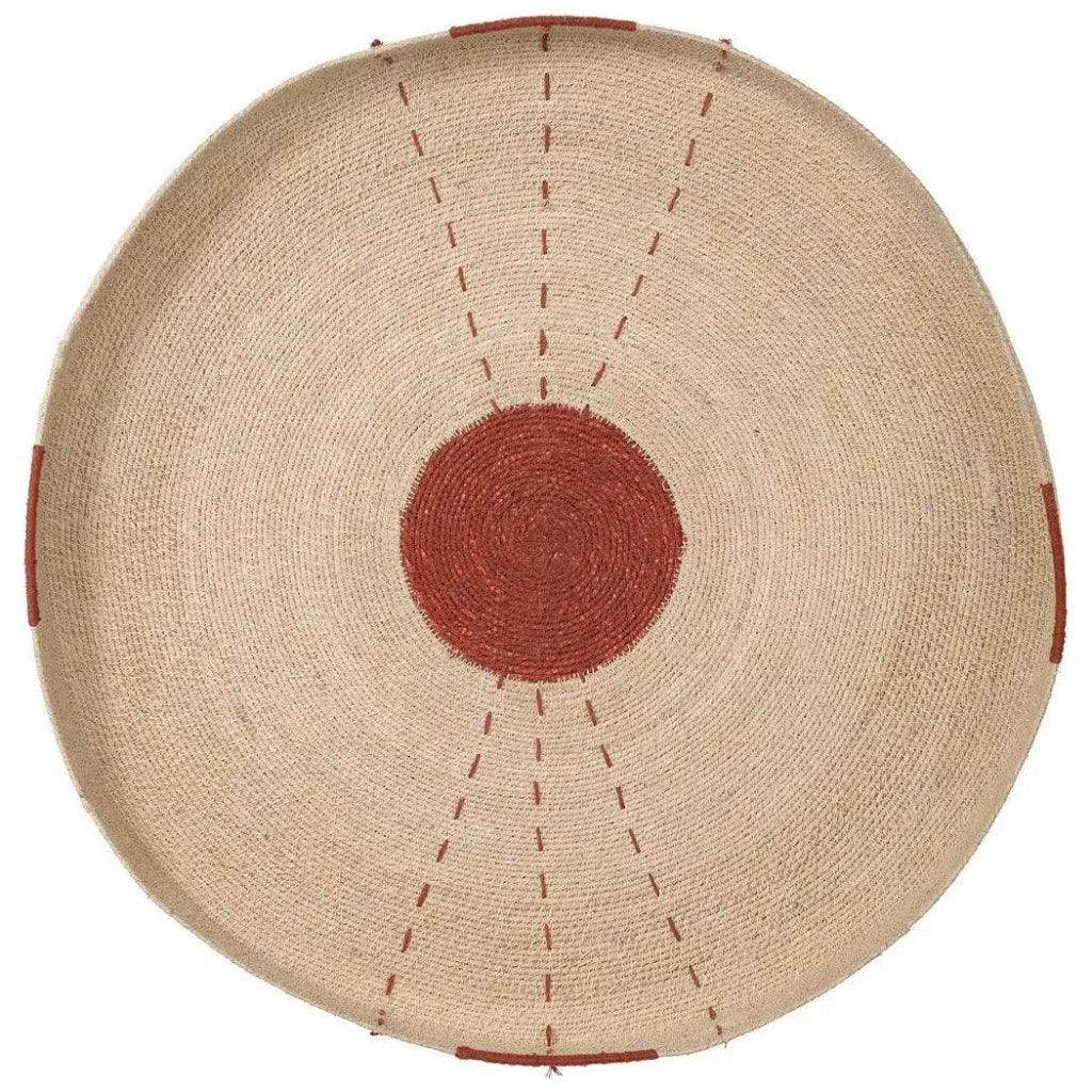 Sundial Seagrass Round Wall Art Rust-Framed Wall Art-Jamie Young-LOOMLAN