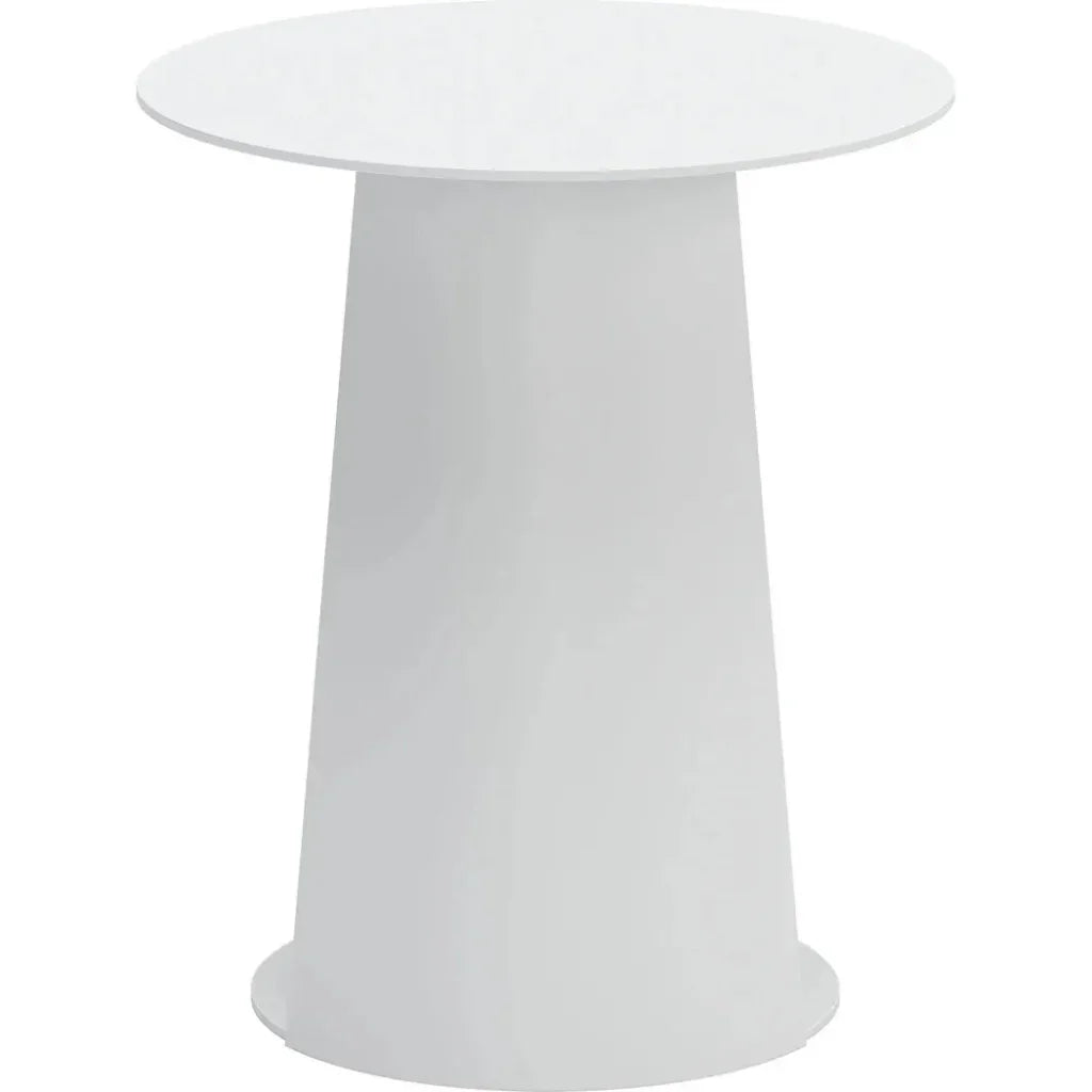 Sunny Isles Aluminum White Round Side Table - LOOMLAN - Zuo Modern - Outdoor Side Tables