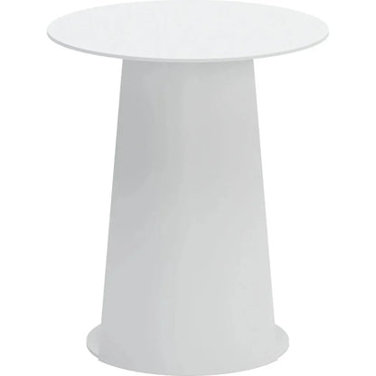 Sunny Isles Aluminum White Round Side Table - LOOMLAN - Zuo Modern - Outdoor Side Tables