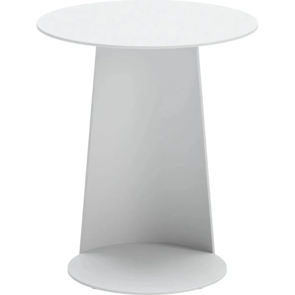 Sunny Isles Aluminum White Round Side Table - LOOMLAN - Zuo Modern - Outdoor Side Tables